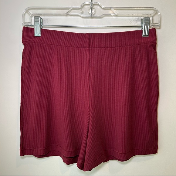 SKIMS Pants - Skims Ribbed Lounge Shorts Burgundy Size Extra Small